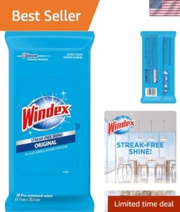 Convenient Streak-Free Glass and Surface Wipes - 6 Resealable Packs of 28 Each - Picture 1 of 8