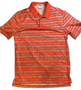Ping Golf Sensorcool Polo Shirt Mens Medium Modern Fit Shattered Red/Gray Stripe - Picture 1 of 20