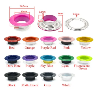 Juego de ojales de metal de latón de 12 mm con arandelas hágalo usted mismo ojal de reparación artesanal de cuero Foto 1 de 4