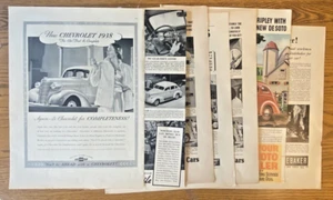 Konvolut 7 1930er Automobile & Cars Oldtimer ganzseitige Anzeigen 14x10" viele Marken LESEN - Bild 1 von 8