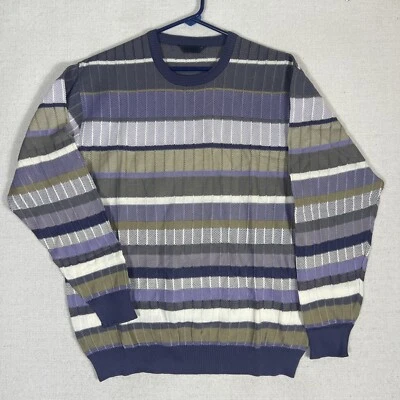 Suéter Dalmine Para Hombre Talla 52 Grande Italiano Rayas Multicolor Ligero Foto 1 de 4