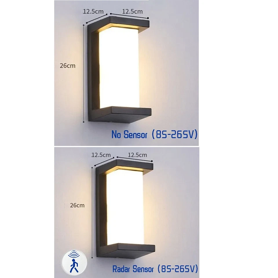 LED Wandleuchte Außenleuchte mit Bewegungsmelder Anthrazit Sensor Gartenleuchte - Bild 1 von 4