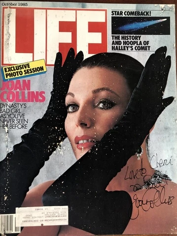 Joan Collins- 1985 Full Life Magazine Signed Cover