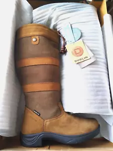 Dublin River Riding Boots Womens 10.5 Brown Leather Waterproof Outdoor Wide Calf - Picture 1 of 5