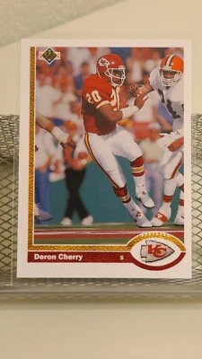 Deron Cherry 1991 Upper Deck #374 Card Kansas City Chiefs  - Image 1 of 4