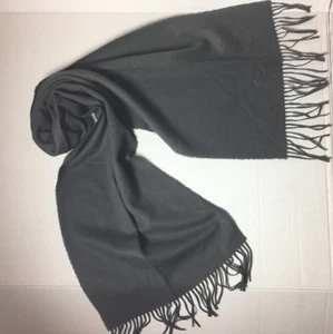 Made In England 100% Cashmere Vintage Solid Gray Unisex Scarf 51.5” Long - Picture 1 of 4