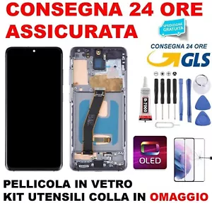 DISPLAY TOUCH FRAME AMOLED SAMSUNG GALAXY S20 4G 5G SM-G980 G981 SCHERMO VETRO - Zdjęcie 1 z 4