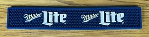 MILLER LITE RUBBER BAR COUNTER SPILL Rail Mat Navy Blue Beer Brewerania VTG - Picture 1 of 3
