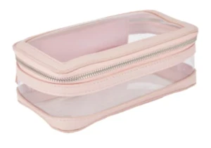 Girls womens pink clear make up travel bag cosmetics ballet shoes toiletries - Picture 1 of 6