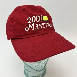 VTG 2001 Masters Hat Strapback Cap Mens Red USA Tiger Slam Rare HTF - Picture 1 of 8