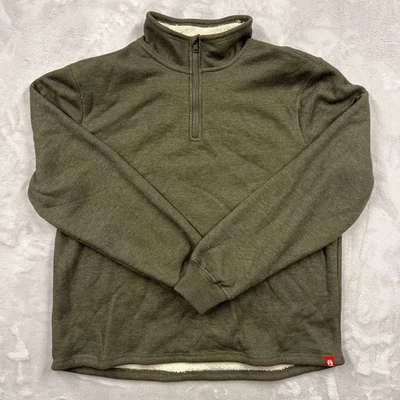 Suéter Henley Para Hombres L Coleman Sherpa Vellón Cuarto Cremallera Forrado Algodón Foto 1 de 4