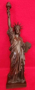Statua in bronzo della Libertà che illumina il mondo scultura pesante rara HTF 11" T - Foto 1 di 12