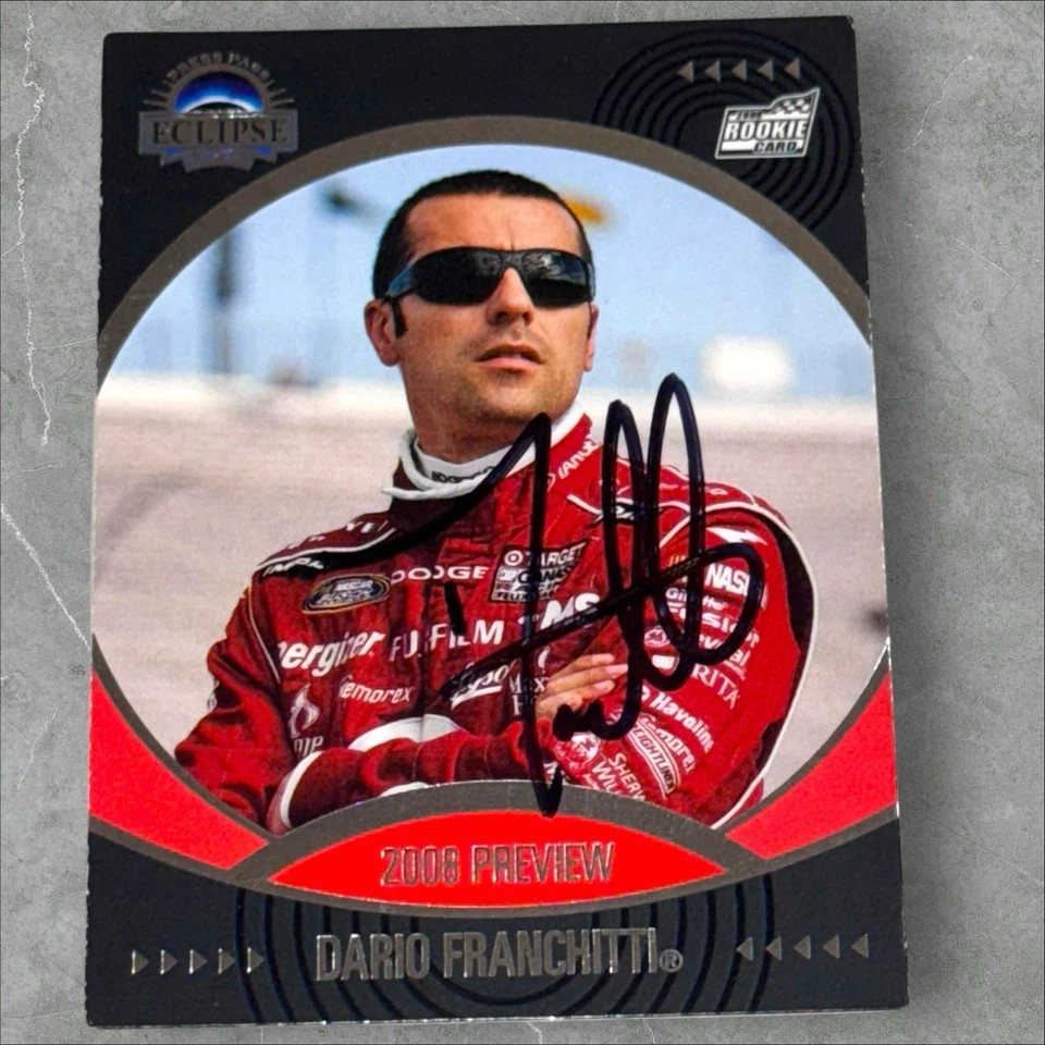 Dario Franchitti 2008 PRESS PASS ECLIPSE #82 NASCAR ROOKIE PREVIEW signed card - Image 1 of 1