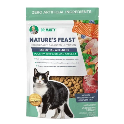 DR.MARTY Nature’s Feast, Essential Wellness, Poultry, Beef & Salmon for Cat 12oz Foto 1 de 2
