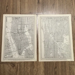 Antike 1927 (2-teilig) Karte von New York City 15”x 11” - Bild 1 von 9