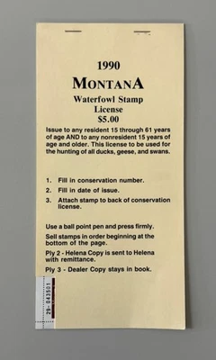 1990 Montana State Duck Stamp -  Booklet of 10 - Image 1 of 4