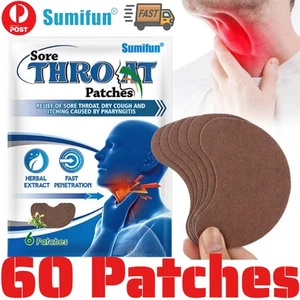 60 Pcs Cough Patch Sore Throat Sticker Anti-cough Asthma Natural Herbal Plasters - Bild 1 von 12