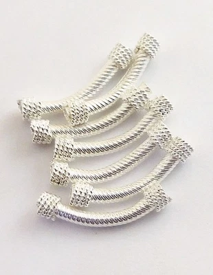 35 PIECES 25X3MM SOLID COPPER BALI TUBE BEAD STERLING SILVER PLATED 311 - Image 1 of 3