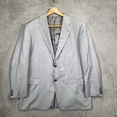 Ermenegildo Zegna Trofeo 2-Button Structured Wool Blazer 44R Gray White Stripe - Image 1 of 4