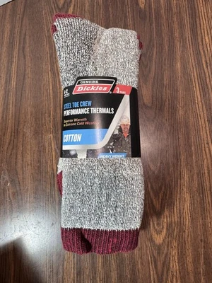 NUEVO Calcetines térmicos pesados de algodón Dickies 3 pares punta de acero ROJO/GRIS talla 6-12 Foto 1 de 4