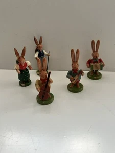 5 Erzgebirge Figuren Hase Hasen - Bild 1 von 6