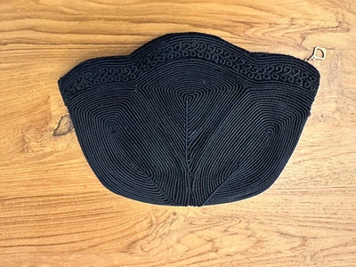 Bolso de mano de noche vintage años 40 50 negro Corde clutch Foto 1 de 4