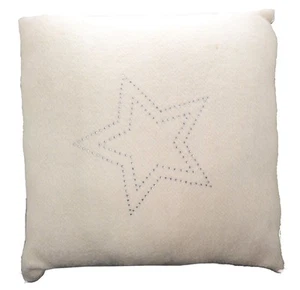 Deko Kissen 40 x 40 cm Dekokissen hellbeige mit Glitzersternchen Kuschelkissen - Bild 1 von 3