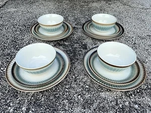 Laurie Gates Dinnerware, one Set 12 pieces, Service for 4, Blue Sunray Reactive - Picture 1 of 5