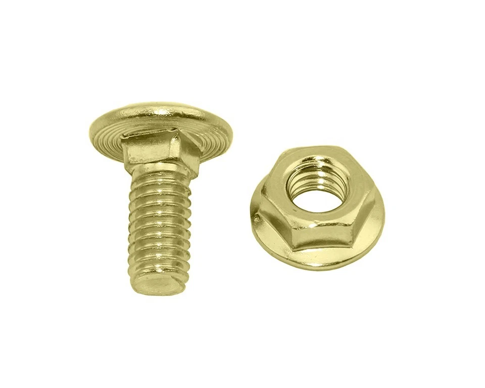 VINTAGE LOWRIDER STEEL BICYCLE SPRING FORK TOP BOLT & NUT GOLD. - Image 1 of 1