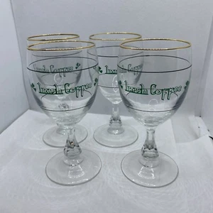 Vintage Set of 4 IRISH COFFEE Glass Gold Rim Glasses, France - Picture 1 of 11