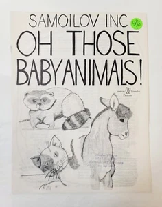 EASY PUNCH OH Those Baby Animals  Iron-On Transfer Patterns Book - Picture 1 of 3