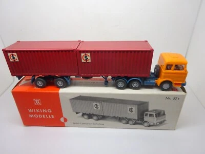 Wiking: MB 2223 Camion Container ICS In OKT Nr.52S (GK46) - Immagine 1 di 4