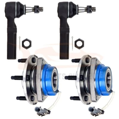 Fits Buick Chevrolet Suspension 2 Outer Tie Rod + 2 Wheel Hub Bearing Assembly Foto 1 de 4