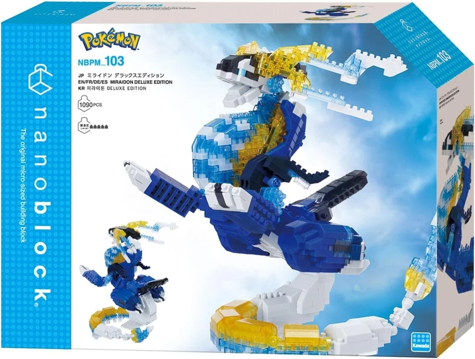 Kawada Nanoblock Pokémon Miraidon Deluxe Edition NBPM_103 1080 Pieces 6.22 in - Image 1 of 4
