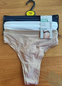 M&S 3 Pack Flexifit Modal Thongs UK 16 (Eur 44) RRP £16 - Picture 1 of 5
