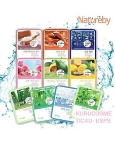  {NATUREBY} Ultra Essence Face Mask Sheet Pack (5pcs/10pcs) Korean Cosmetics - Picture 1 of 9