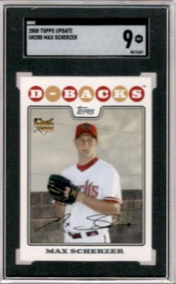Actualización Topps 2008 y aspectos destacados #UH280 Max Scherzer como nuevo novato SGC 9 ID:53905 Foto 1 de 2