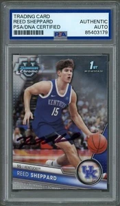 Reed Sheppard SIGNED 2023 Bowman 1st Rookie RC #45 Rockets Auto PSA DNA - Picture 1 of 2