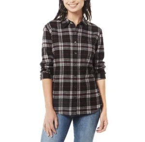 Weatherproof Vintage Women’s Flannel Shirt. Black, Small, Button-Down, Stretch. - Picture 1 of 8