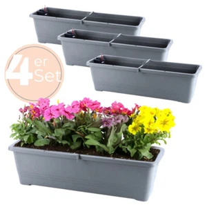 4x Blumen Kasten Wasserspeicher Pflanz Outdoor Gießschacht 50 cm Anthrazit - Bild 1 von 7