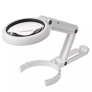 5X 11X Magnifying Glass W/ 8 LED Magnifier Lamp Non Slip Hand Held for Crafting - Picture 1 of 9