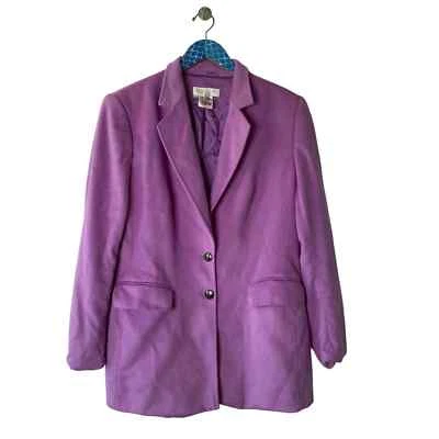 ESCADA Purple Piacenza Orylactus Italian Rabbit Wool Embellished Button Blazer  - Image 1 of 4