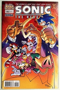 SONIC The HEDGEHOG Comic Book #186 April 2008 First Edition Bagged ~ Boarded NEW - Picture 1 of 6