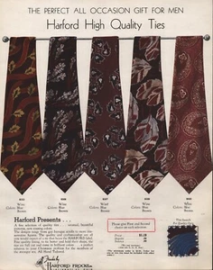 Men's Fashion - Ties/Fabric Sample and Socks  - Harford Frocks - 1947 - Catalog - Picture 1 of 2
