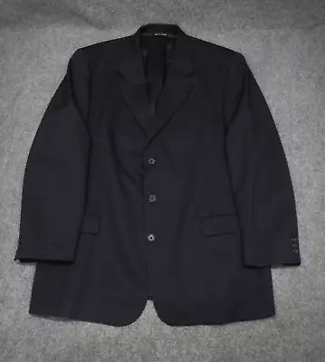 Jack Victor Blazer Sport Coat Mens Size 46R Dark Blue Pinstripe Pure Virgin Wool - Image 1 of 4