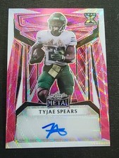Tyjae Spears 2023 Leaf Metal XRC Wave Autograph Football Card 4/5 BA-TS3