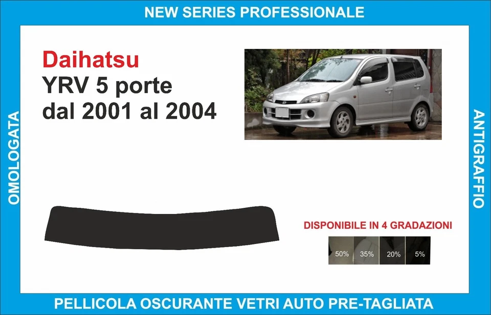 fasce parasole vetri Daihatsu YRV 5 porte dal 2001 al 2004 - Imagen 1 de 1