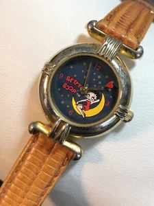 Vintage Betty Boop Women’s Watch Sitting On Moon W/Heart Second Hand New Battery - Picture 1 of 24
