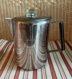 Stainless Steel 9 Cup Percolator Coffee Pot Camping Stovetop