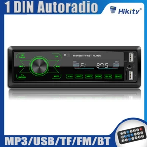 1 radio de coche DIN FM Bluetooth manos libres MP3/TF/AUX/USB mando a distancia - Imagen 1 de 16